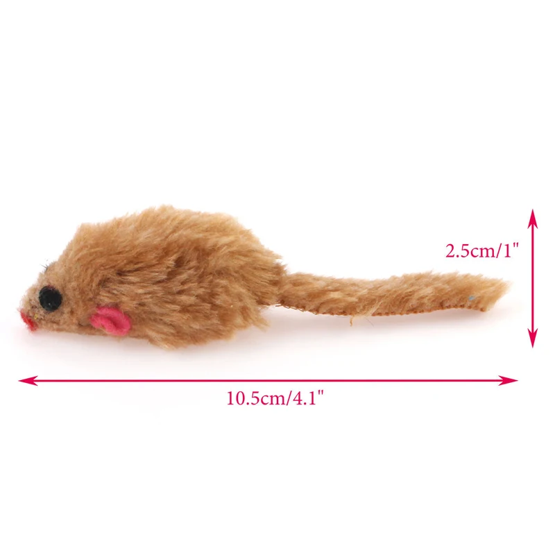 24Pcs/bag Pet Cat Kitten Furry Toy Mice Rattle Mouse  Catnip Interactive Play