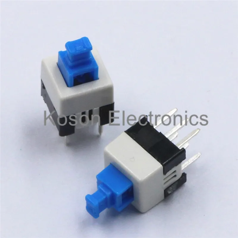 Youmile 150PCS Self Locking DPDT 6PIN Mirco Square Button Switches Kit With Button Cap 5.8X5.8mm 7X7mm 8X8mm 8.5x8.5mm