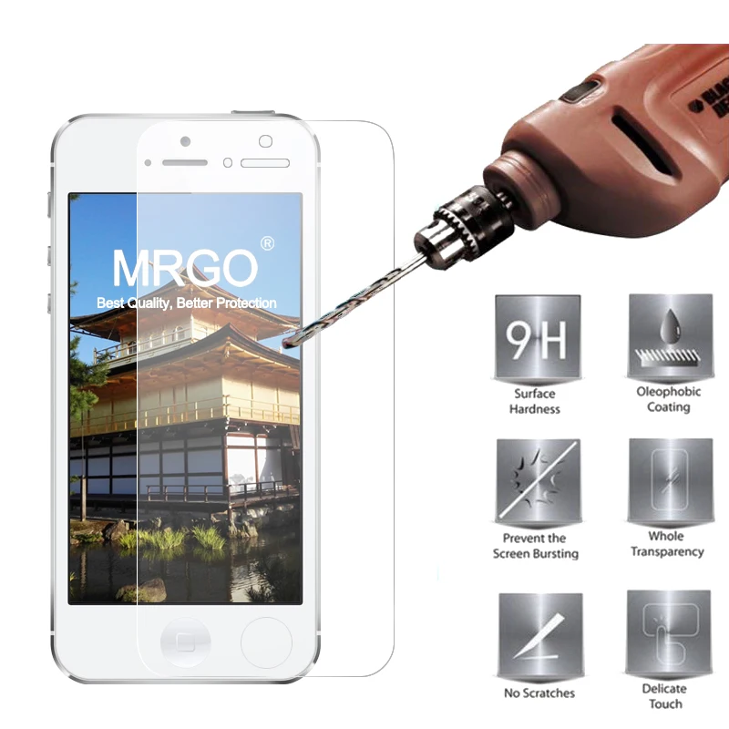 

Tempered Glass for iPhone 5S 5 Screen Protector Protective Film SE Phone , on Mobile Phone for iPhone5 on Glass