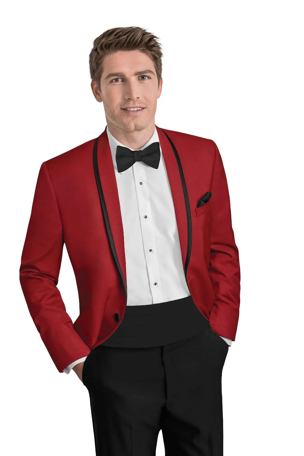 2018 Custom Red Suit Men Groom Wedding Suits For Men Slim Fit 2 Piece ...