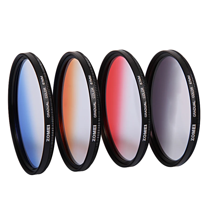 

Free Shipping Professional Zomei 72mm Red Blue Orange Gray Color Gradient ND Filter Kits Lens Protector for Canon Sony Camera