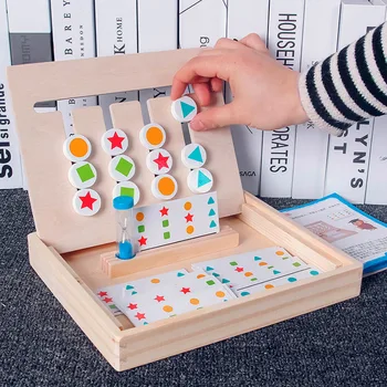 

Kids Baby Montessori Wooden Color Shape Matching Cognition Board Logical Reasoning Training Learning Box Early Educational Toys