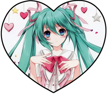 

VOCALOID2 Anime Miku Single Sided Pattern Fabric Heart Pillow #36097