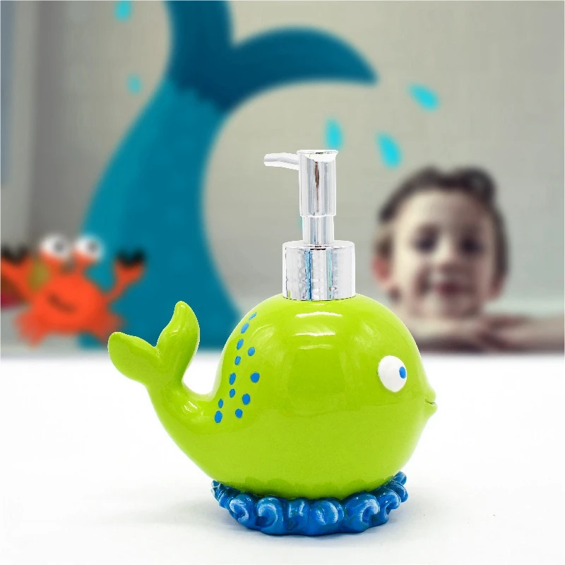 Kids'Bathroom اكسسوارات مجموعة 5 قطعة فرشاة الأسنان حامل حمام غرفة ديكور جميل لطيف السلطعون الأخطبوط الحوت اللون الراتنج الأطفال هدية