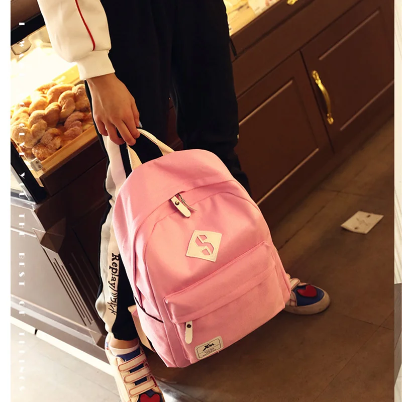 

Winmax 2017 New Fashion Women canvas Backpack letter print for teenagers Schoolbag Backpack spring Travel bags lover's dailypack