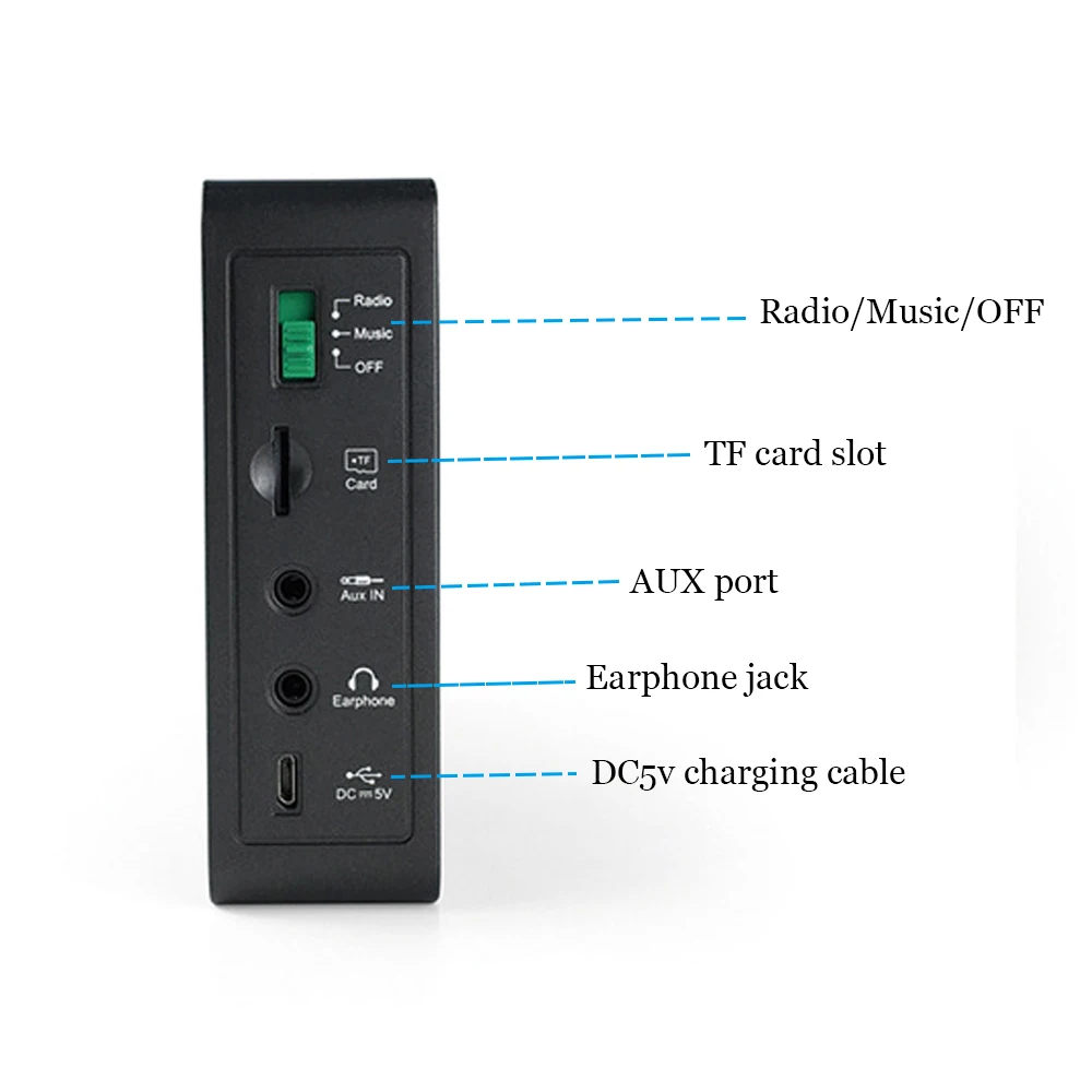 JINSERTA портативный DAB+ Радио Мини fm-приемник 1," дисплей беспроводной Bluetooth музыкальный плеер Поддержка сна и повтора будильника