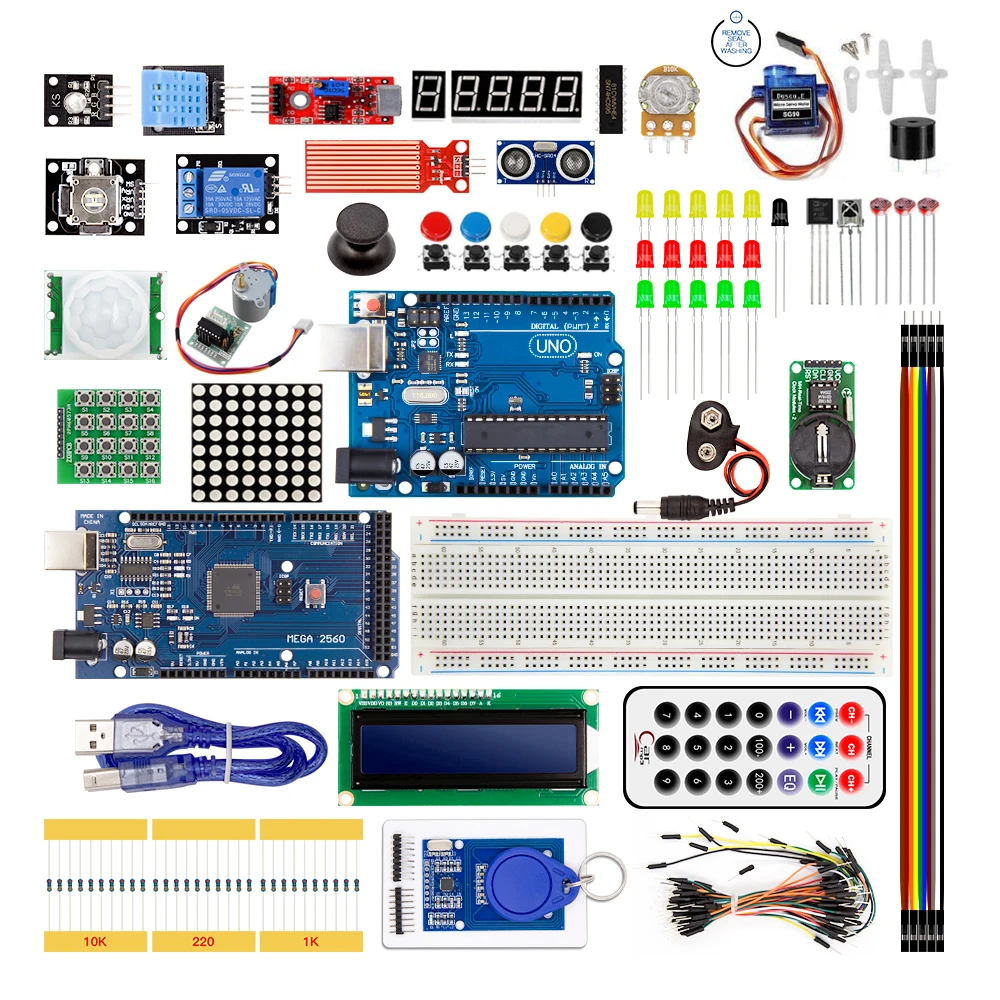 Супер стартовый набор для Arduino UNO R3 и Mega2560 плата с датчиком moulle 1602 ЖК светодиодное