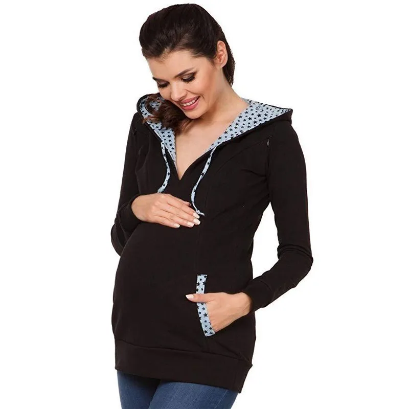 

Maternity Nursing Top Pregnant Clothes Autumn Winter Women Breastfeeding Hoodies Casual Pregnancy Clothing Embarazada Hoodie 2XL