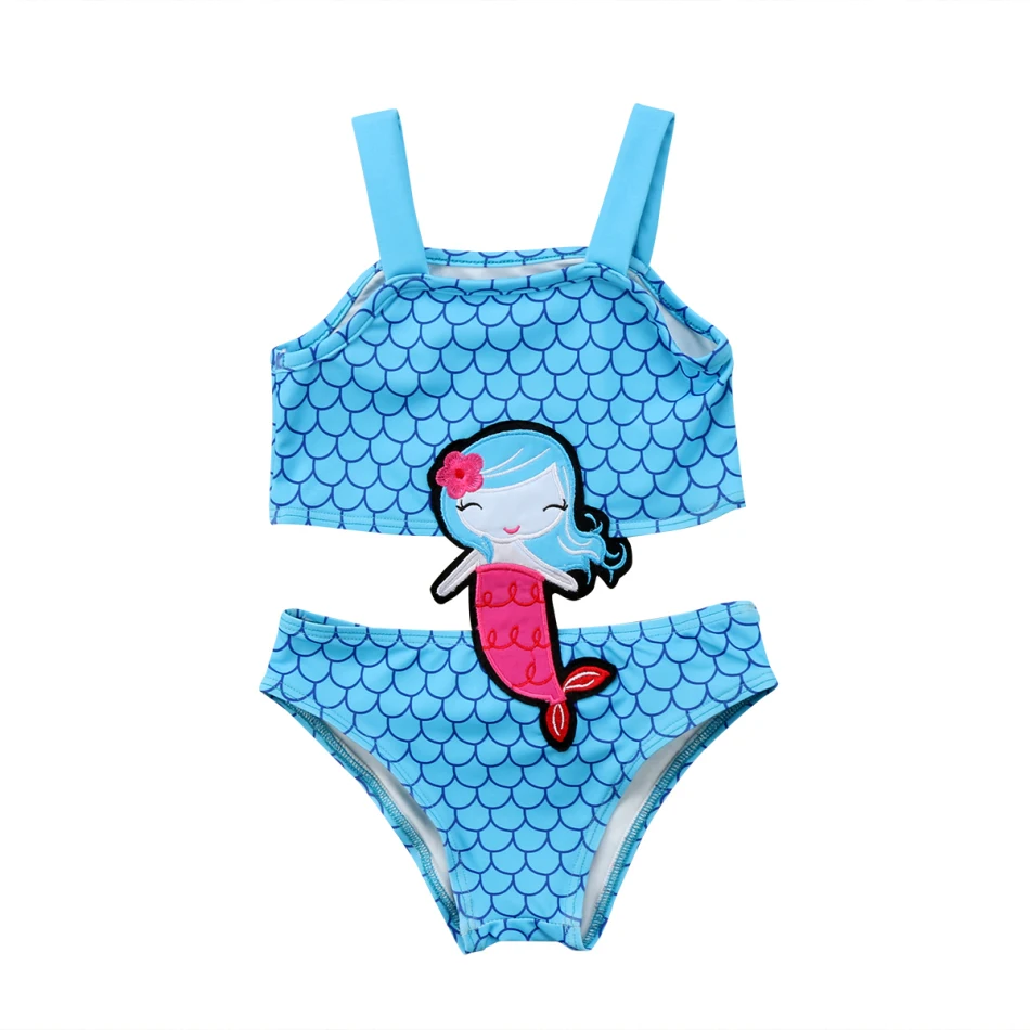 Милый детский купальник Русалочки для девочек, купальный костюм, танкини, бикини, летний цельный купальник