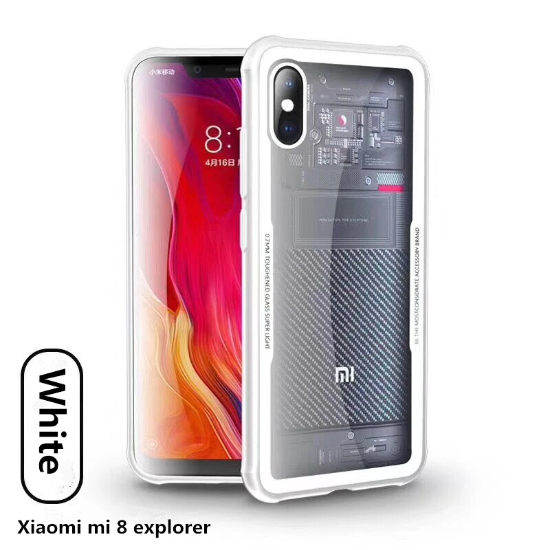 Чехол из закаленного стекла для Xiaomi mi 8 mi 8 Explorer Edition, задняя крышка, мягкий чехол из ТПУ с рамкой, Жесткий Чехол для Xiaomi mi 8, чехол для телефона s