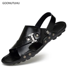 2018 fashion men's sandals summer shoes leather breathable solid beach sandals for men urban youth platform shoe man big size 12 цена 2018 fashion men's sandals summer shoes leather breathable solid beach sandals for men urban youth platform shoe man big size 12 цены онлайн