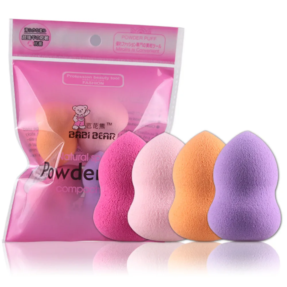 

4 Pcs/Set Makeup Sponge Foundation Cosmetic Puff Sponge Cosmetic Puff Smooth Beauty Gourd Waterdrop Powder Puff Make Up Sponge