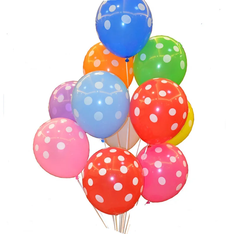 10pcs/lot 12inch White Point Latex balloon Float air balls inflatable wedding birthday party