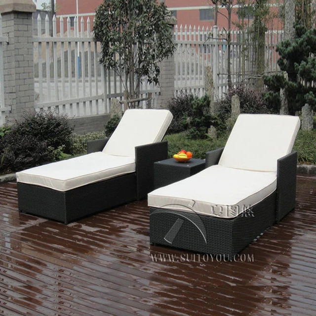 3 Pcs Adjule Resin Wicker Lounge Chair Set Beach Chaise 3 Pcs Adjule Resin Wicker Lounge Chair Set Beach Chaise To Sea Port By