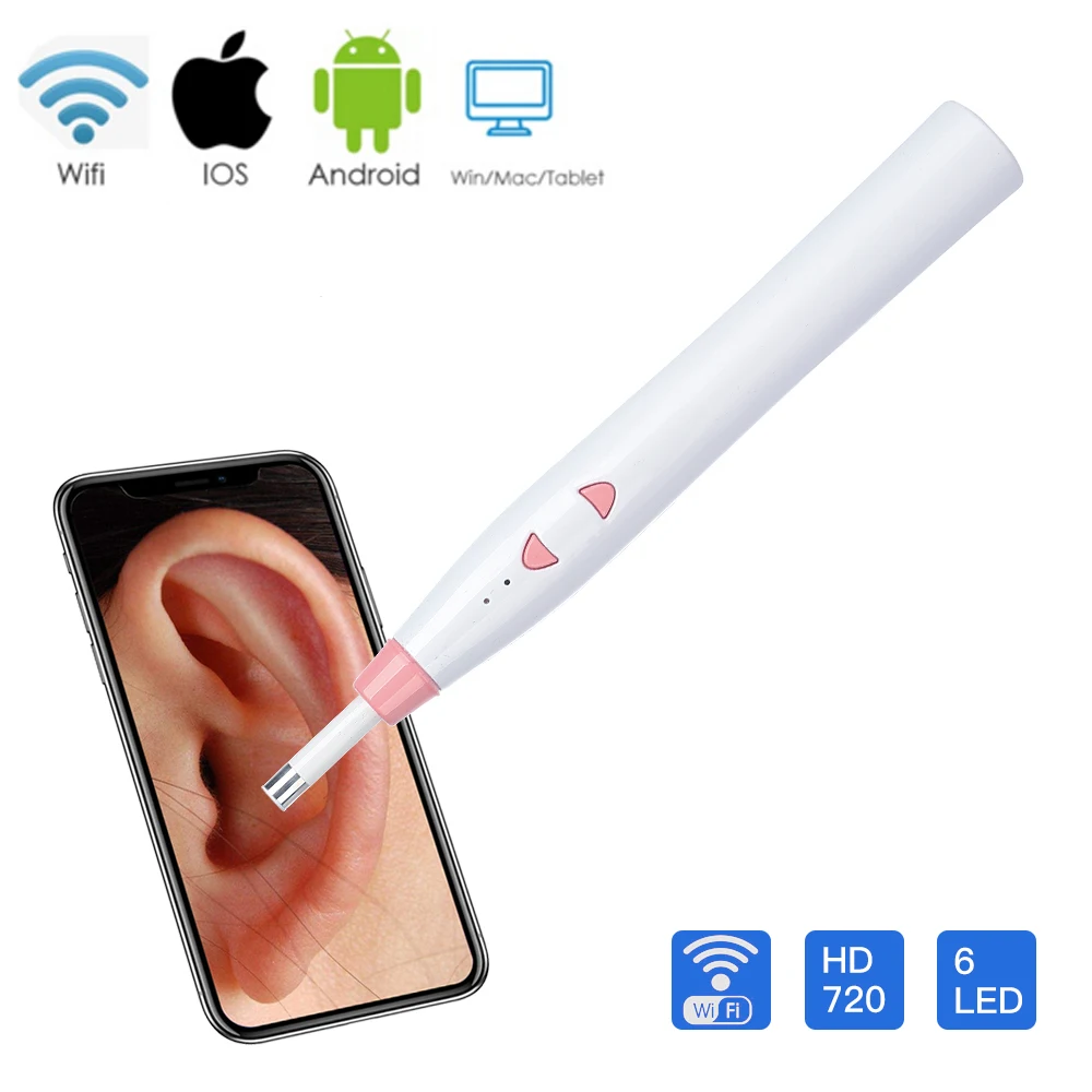 Эндоскоп для ушей Wi Fi USB визуальная HD камера|Инструменты чистки ушей| |