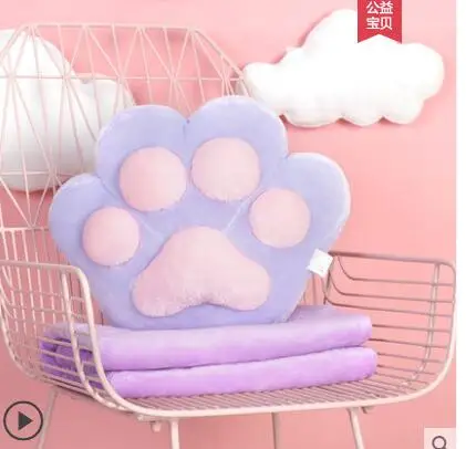 Многофункциональная Красивая кошачья лапа в форме подстилка-подушка Коралловая флисовая подушка одеяло диван подушка автомобиль подарок для детей - Color: 11