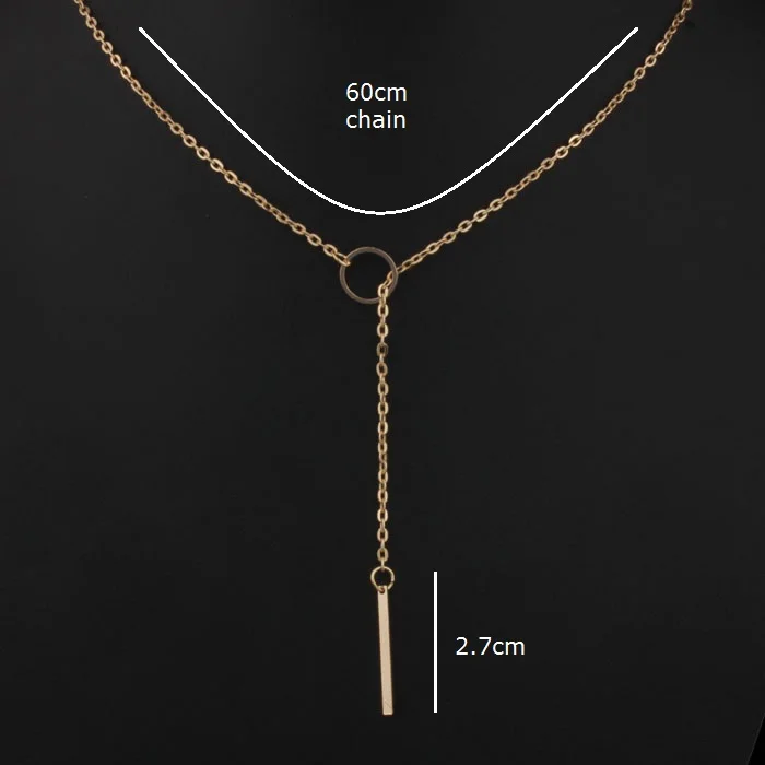 VIVILADY Золото Цвет цепи бар кулон цепочки и ожерелья для женщин изящный круг минималистский вечерние подарки модные украшения