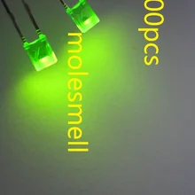 1000pcs 2X3X4mm lampade a LED verde diffuso lente verde lampada a led diodo luminescente