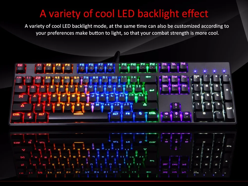Motospeed CK96 механическая клавиатура игровая клавиатура RGB подсветка 104 клавиши клавиатура USB 2,0 клавиатура с синим/черным переключателем