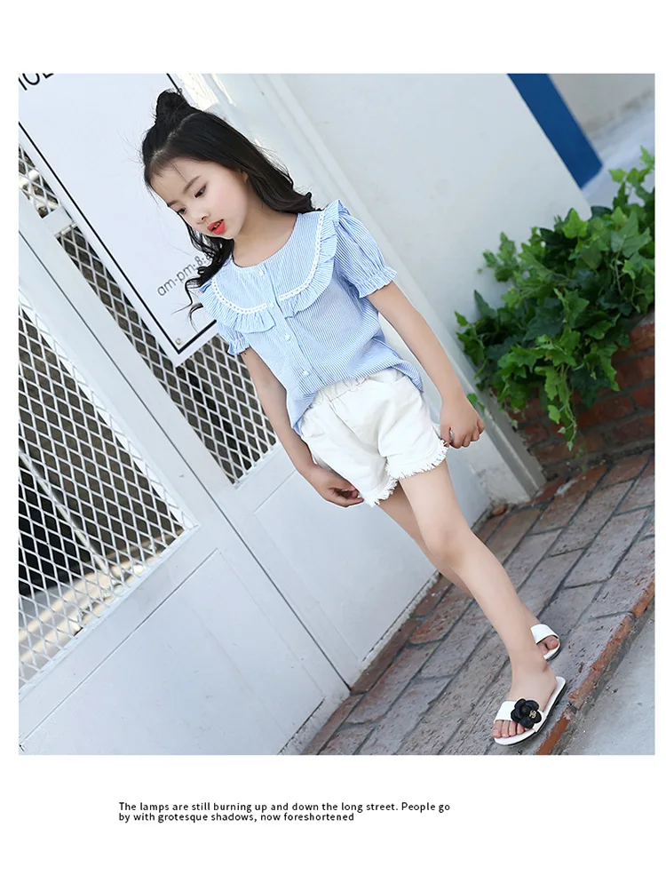 Children's T-shirt Girls Baby Summer Cute style Beautiful girl chiffon Printed loose T-shirt top for angel kids clothes (7)