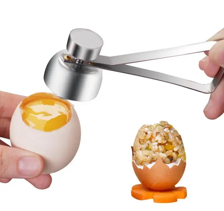 100PCS Stainless Steel Boiled Egg Topper Shell Cutter Knocker Raw Egg Cracker Separator Egg Opener Kitchen Gadgets