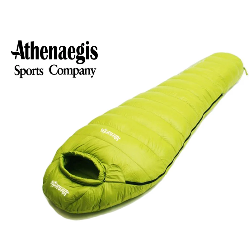 Cheap  Athenaegis 800G Goose Down Filling Spliced Ultralight Waterproof Camping Sleeping Bag Slaapzak Lazy