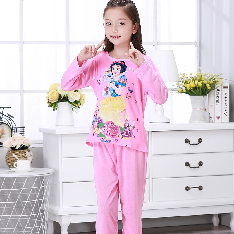 

New 2020 spring Autumn cute Baby Sleepwears Suit Lovely Gilr Pajamas Children Pyjamas Girls Cartoon Pijamas Kids Clothing Set