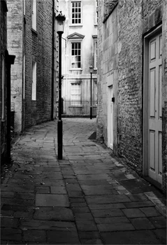

Laeacco Old Town Houses Roadway Scene Portrait Photography Backgrounds Customized Photographic Backdrops Props For Photo Studio