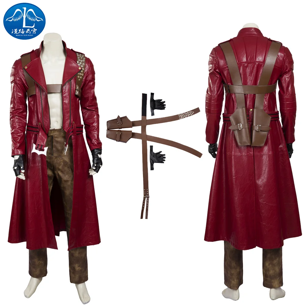 

Devil May Cry 3 Dante Costume Halloween Dante Cosplay Costume Men Red Full Suit Men's Adult Cosplay Free Shipping Custom Made