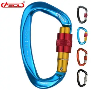 ASOL 25KN восхождение d-образный Винт карабин безопасности Висячие пряжки карабин оборудование открытый рок Замок Клип восхождение - изображение