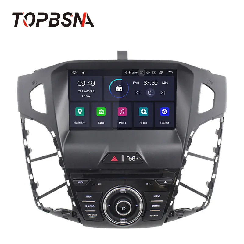 TOPBSNA Android 9,0 автомобильный dvd-плеер для Ford Focus 2012 2013 Мультимедиа gps Navi 1 Din автомобильный радиоприемник стерео wifi RDS Аудио