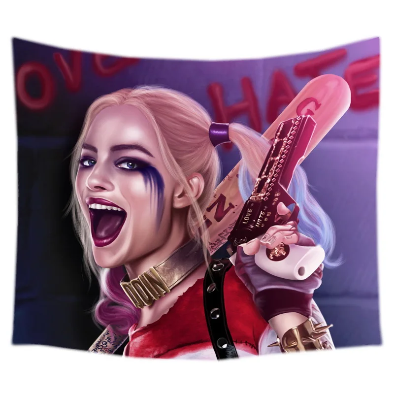 Настенный Гобелен Harley Quinn индивидуальное постельное белье покрывало в общежитии