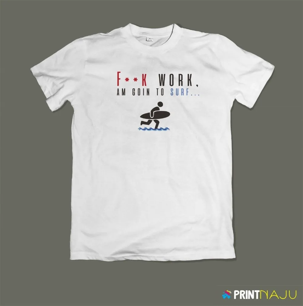 Out Work Surf, Graphic Tee, Мужская футболка, белый цвет, серфер Новый 2019 Мужская Повседневный, с буквенной надписью одежда высшего качества Футболка