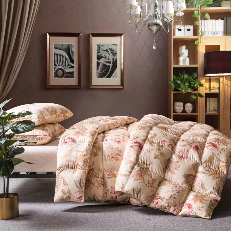 

2018 Bohemian Brown Warm Twin Queen King Size Duvet Stitching Comforters Cotton Duck Goose Down Filler Quilting Quilt Blanket