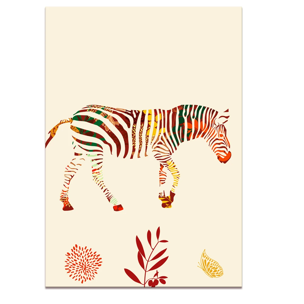 Visual Art Decor Abstract Animal Canvas Prints Artistic Zebra Canvas