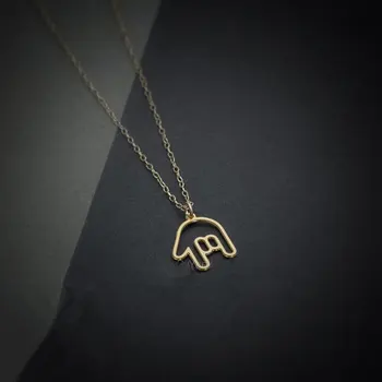 

Rock Roll Music Hand Gestures Necklace ASL I Love You Sign Language Necklace American Hamsa Fatima Rock on Necklaces Gifts