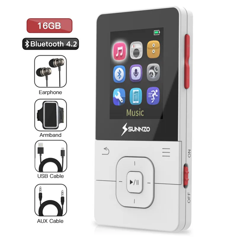 Bluetooth MP3 плеер 16 Гб HiFi Цифровой музыкальный без потерь Портативный диктофон fm