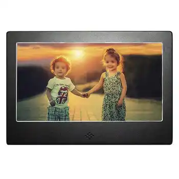 

EU Plug 7 inch Digital Photo Frame Black Matte High Resolution with Backlight and Remote Mains Powered with USB AND SD card port