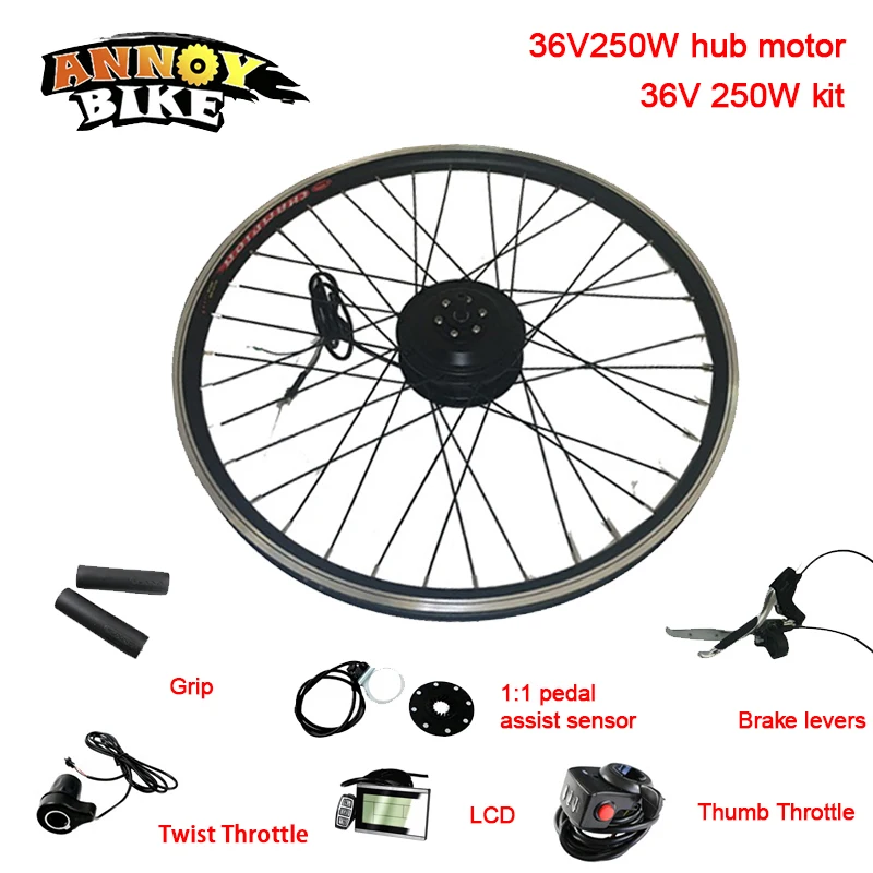 

Electric bike conversion kit 36v250w bicycle motor20''24''26''28''700C spoke motor bicycle conversion kit front rear drive