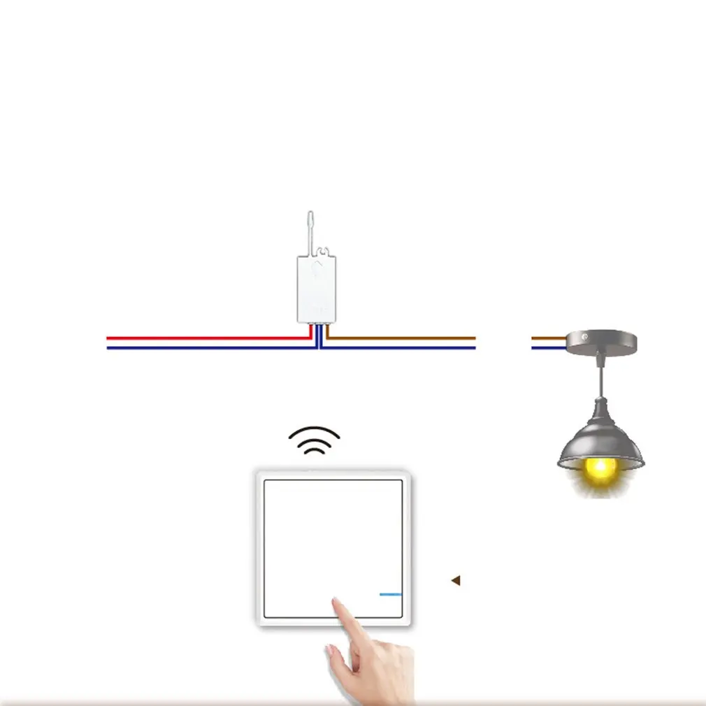 

One Button Wireless Switch SW-K1&R02 86 Type RF Remote Wall Control Light Waterproof Panel Home 110V