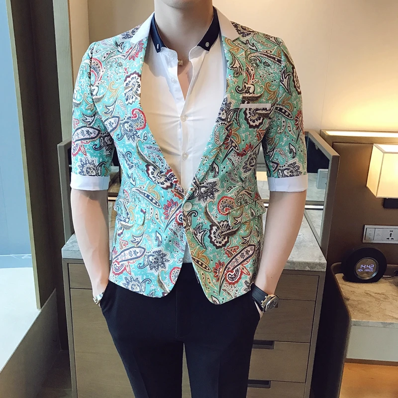 2018 Baroque Suits Mens Blazers Pattern Smoking Jackets Mens Fancy