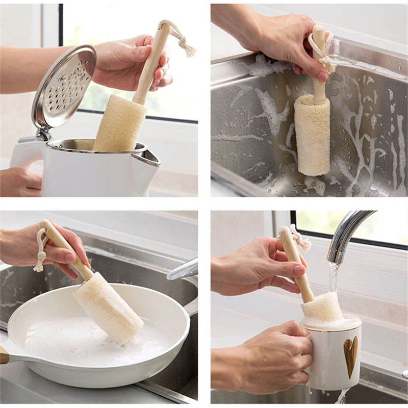 Кухонный чистящий инструмент Loofah щетка для бокалов бутылка кофе чая стеклянная