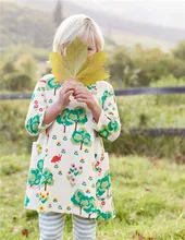 

Kids Party Costume Baby Girls Dresses with Animal Appliques Princess Dress Children Clothing 100% Cotton Casual Tunic