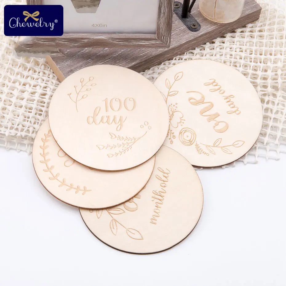 

16Pc Baby Milestone Plaques Milestone Cards Customizable Baby Wooden Markers Milestone Blocks Baby Annoucements Wooden Teether