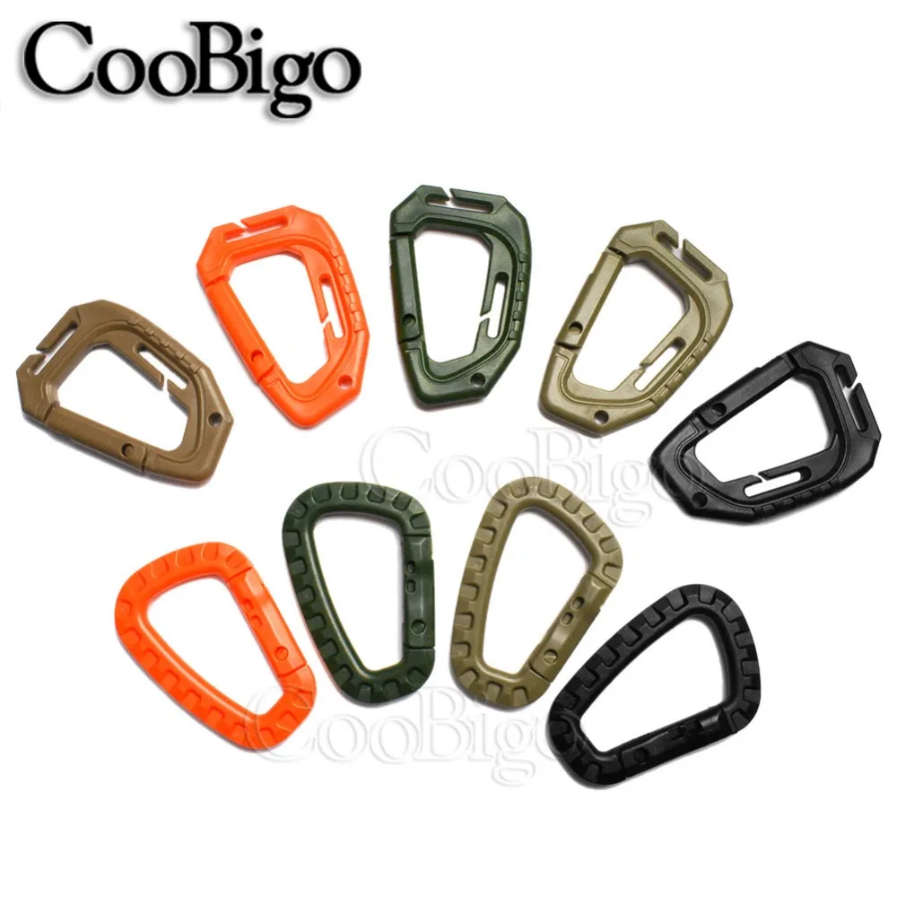 

4pcs Plastic Climbing Carabiner D Ring Shape Clip Hook Mountaineering Buckle Military Outdoor Bag Camping Backpack Snap Hook Kit