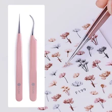 UR SUGAR розовое золото прямой Изогнутый пинцет из нержавеющей стали прямой изогнутый стикер для ногтей горный хрусталь ресницы подборщик ногтей инструмент