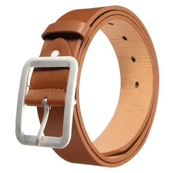 

BEAU-Men's Waistband Casual Dress Leather Pin Metal Buckle Belt Waist Strap Belts Coffee