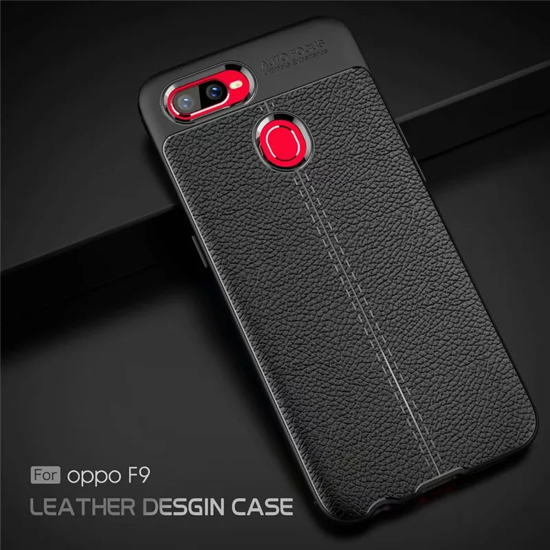 

Luxury High Quality Dermatoglyph TPU Soft Leather Silicone Back Cover Case For OPPO F9
