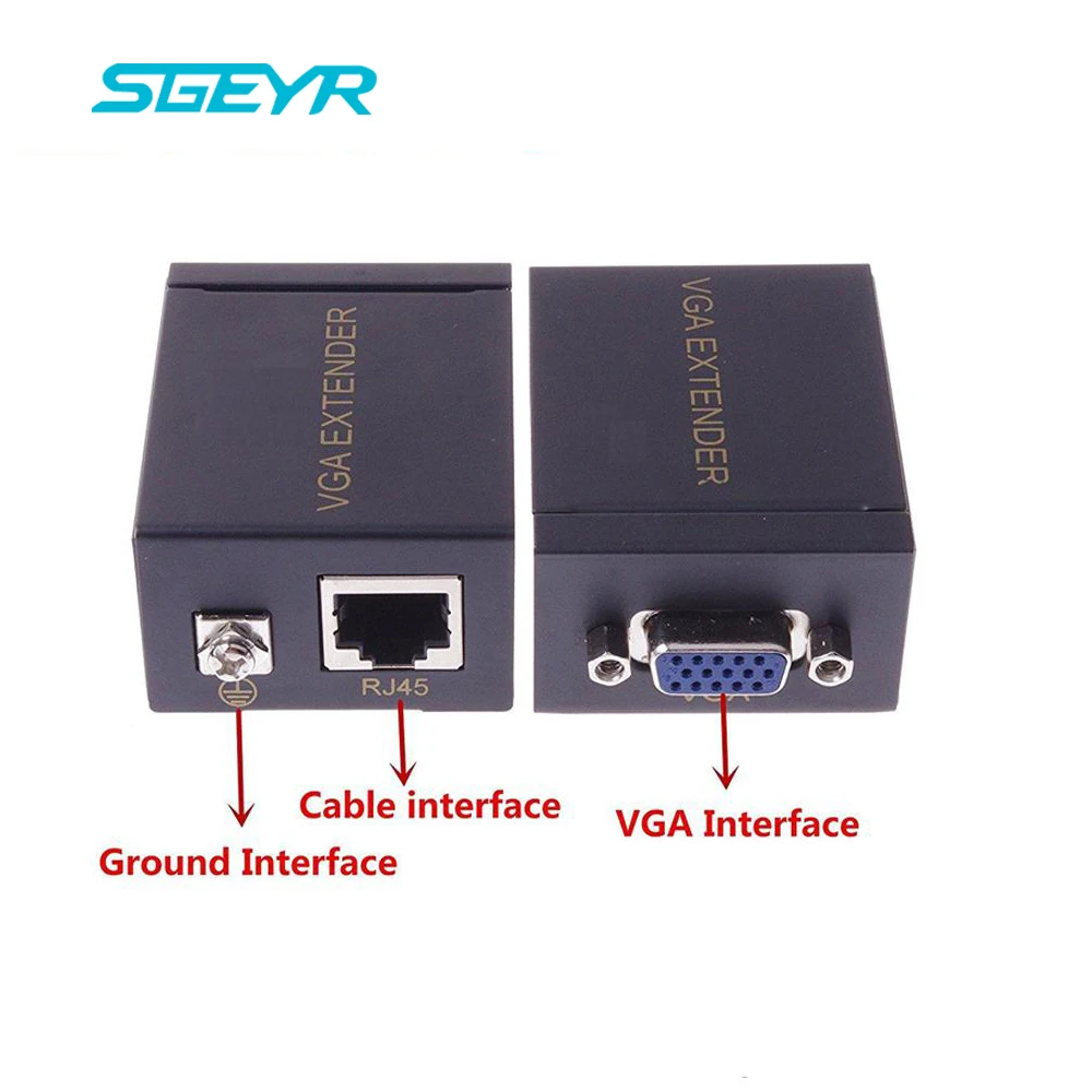 60m vga extensor 1x1 divisor rj45 cat5e