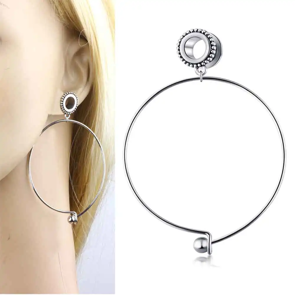 JUNLOWPY Dangle Earrings Plugs Hollow Screw Ear Tunnel Gauges Piercing